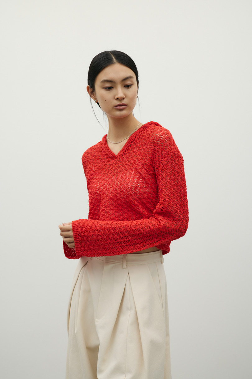 アイレットレースフーディー 詳細画像 RED 4