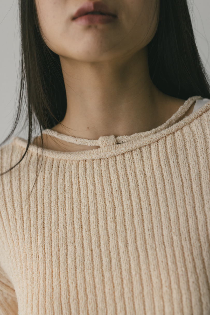 レースアップリブニットトップ 詳細画像 IVOY 5