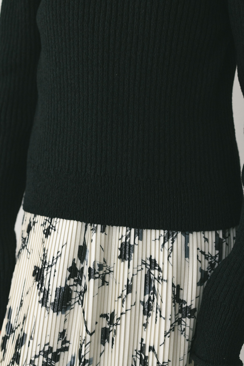 レースアップリブニットトップ 詳細画像 BLK 4