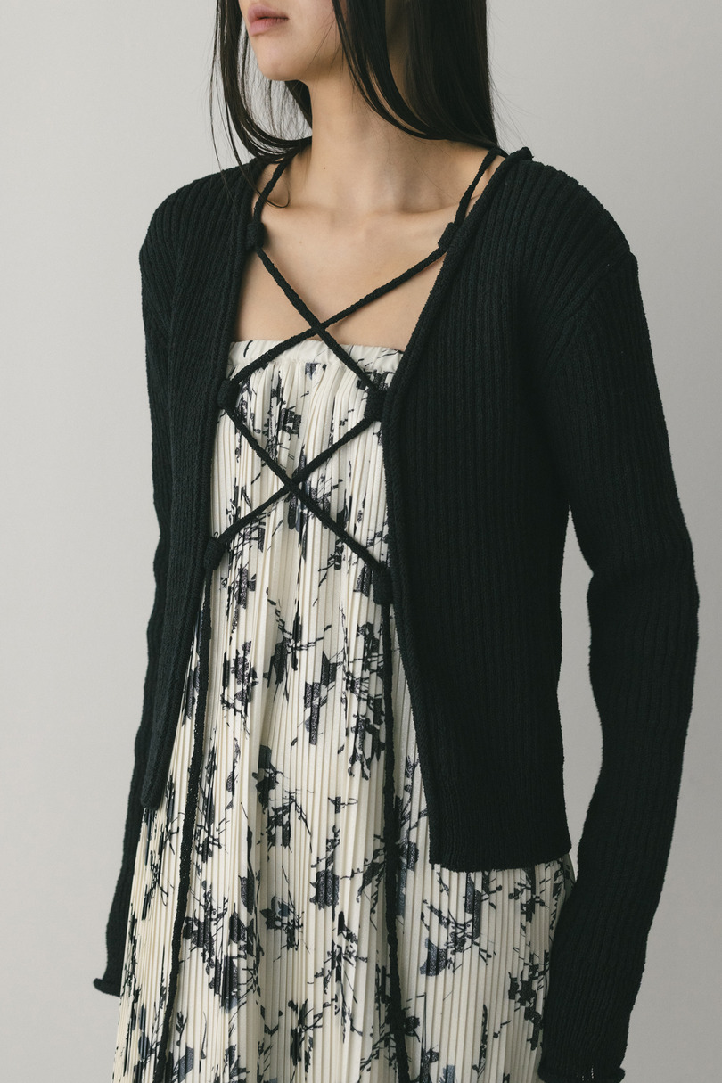 レースアップリブニットトップ 詳細画像 BLK 6