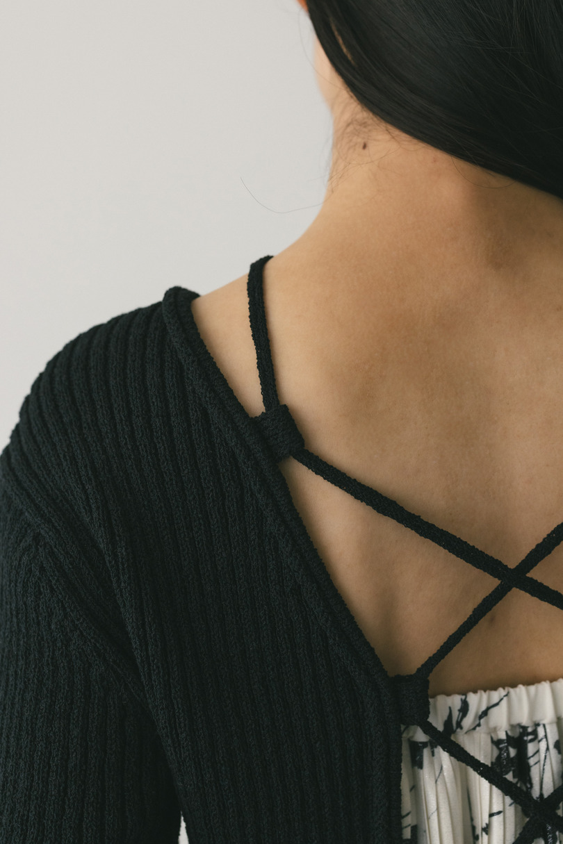 レースアップリブニットトップ 詳細画像 BLK 9