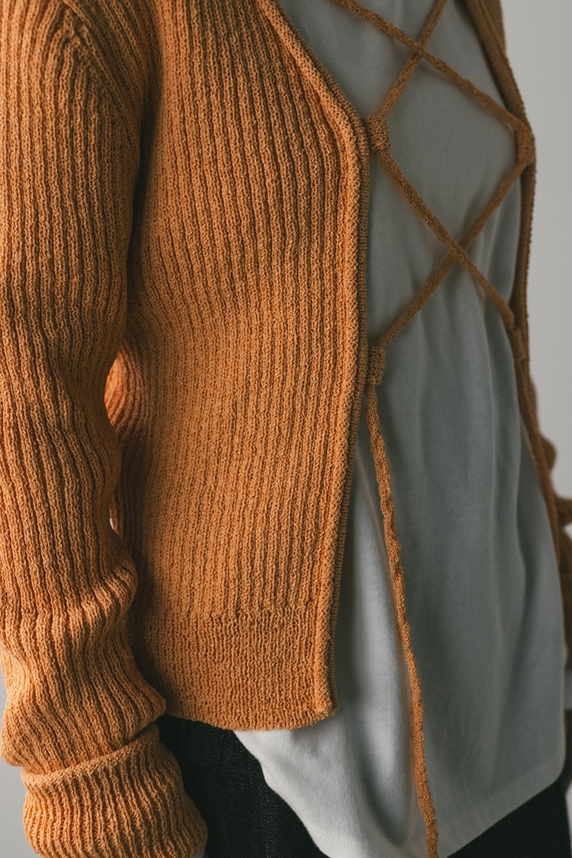 レースアップリブニットトップ 詳細画像 ORG 5