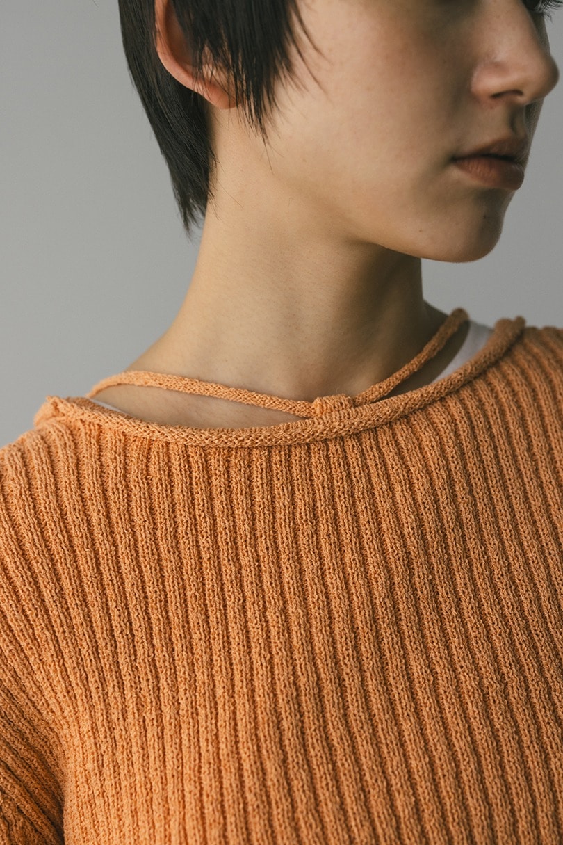 レースアップリブニットトップ 詳細画像 ORG 7