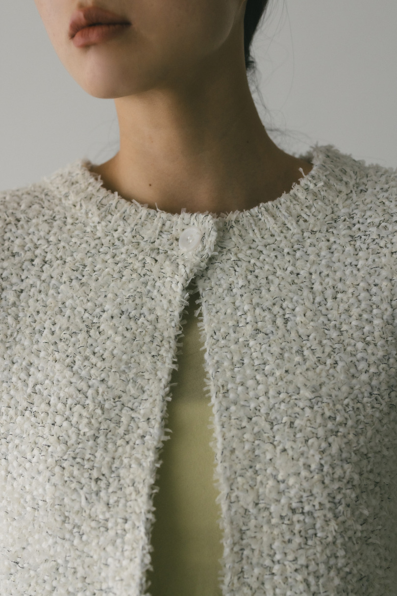 テープヤーンニットカーデ 詳細画像 WHT 5