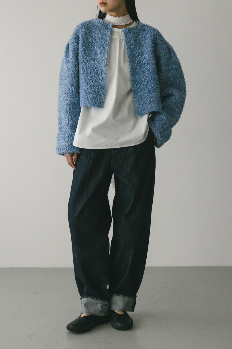 テープヤーンニットカーデ 詳細画像 BLU 2