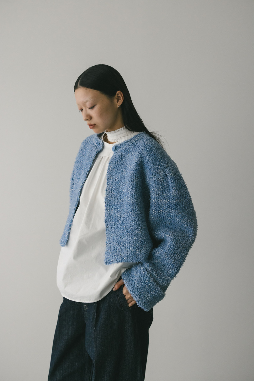 テープヤーンニットカーデ 詳細画像 BLU 3