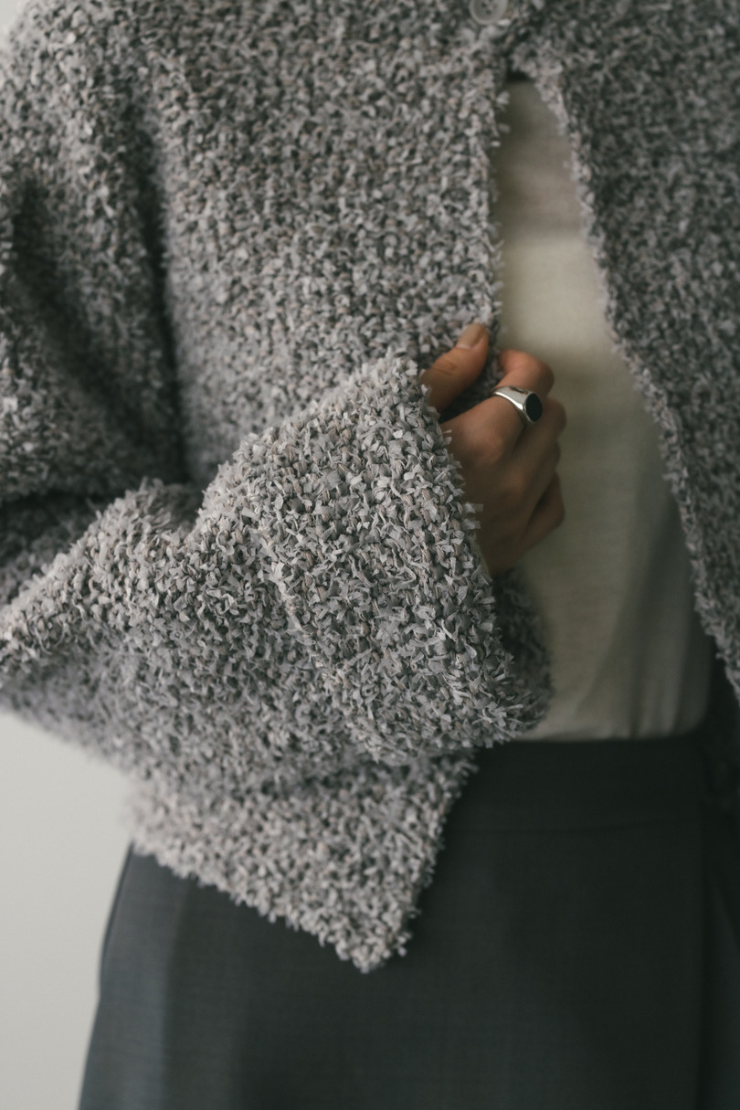 テープヤーンニットカーデ 詳細画像 GRY 6