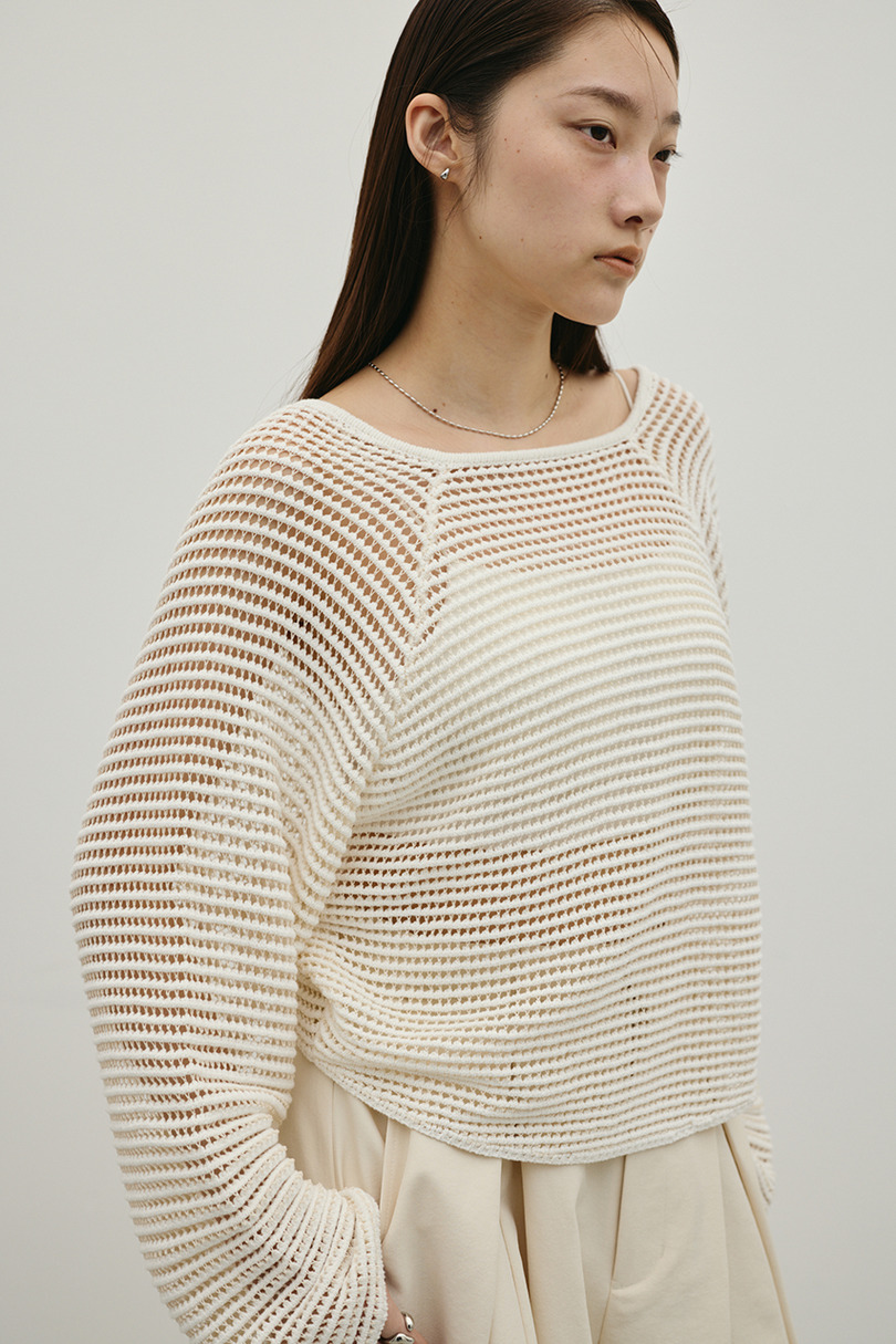 バックオープンメッシュニット 詳細画像 WHT 8