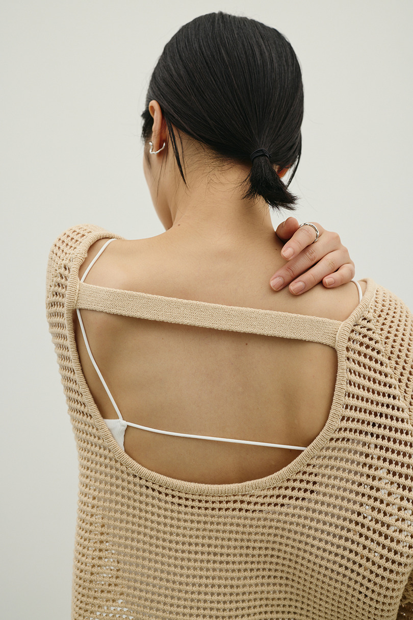 バックオープンメッシュニット 詳細画像 L/BEG 9