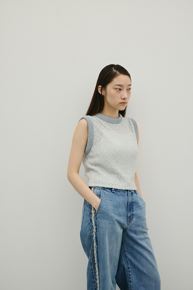 メランジクッションリブニット 詳細画像 柄SAX 4