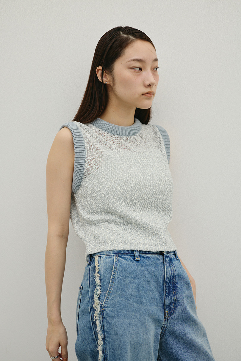 メランジクッションリブニット 詳細画像 柄SAX 5