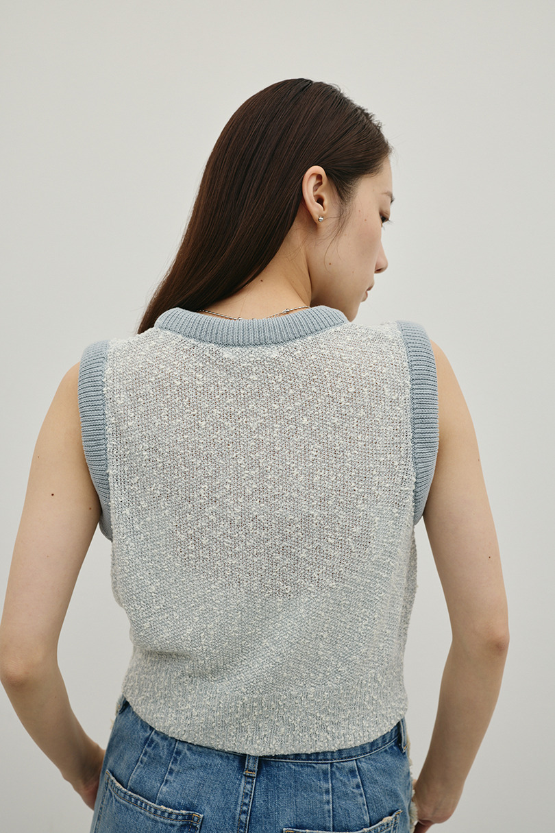 メランジクッションリブニット 詳細画像 柄SAX 7