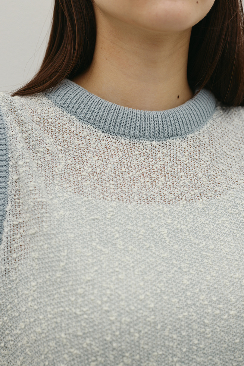 メランジクッションリブニット 詳細画像 柄SAX 8