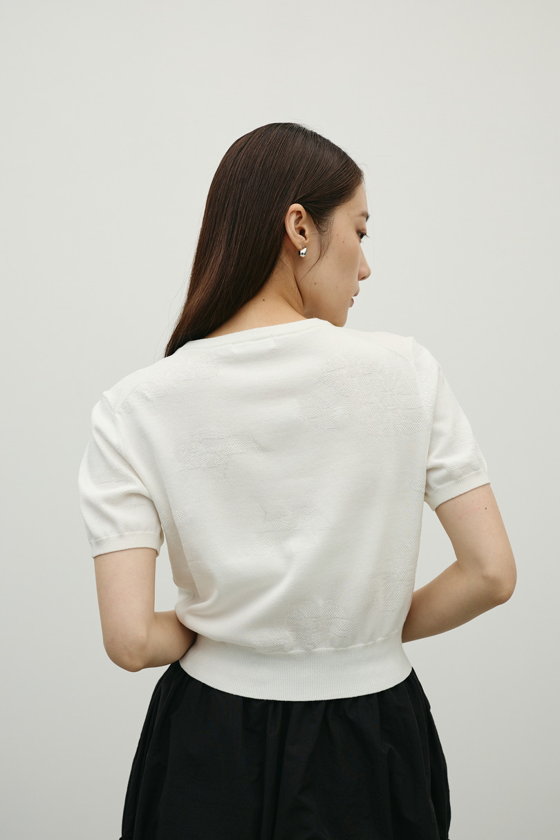 フラワージャガードニット 詳細画像 WHT 5