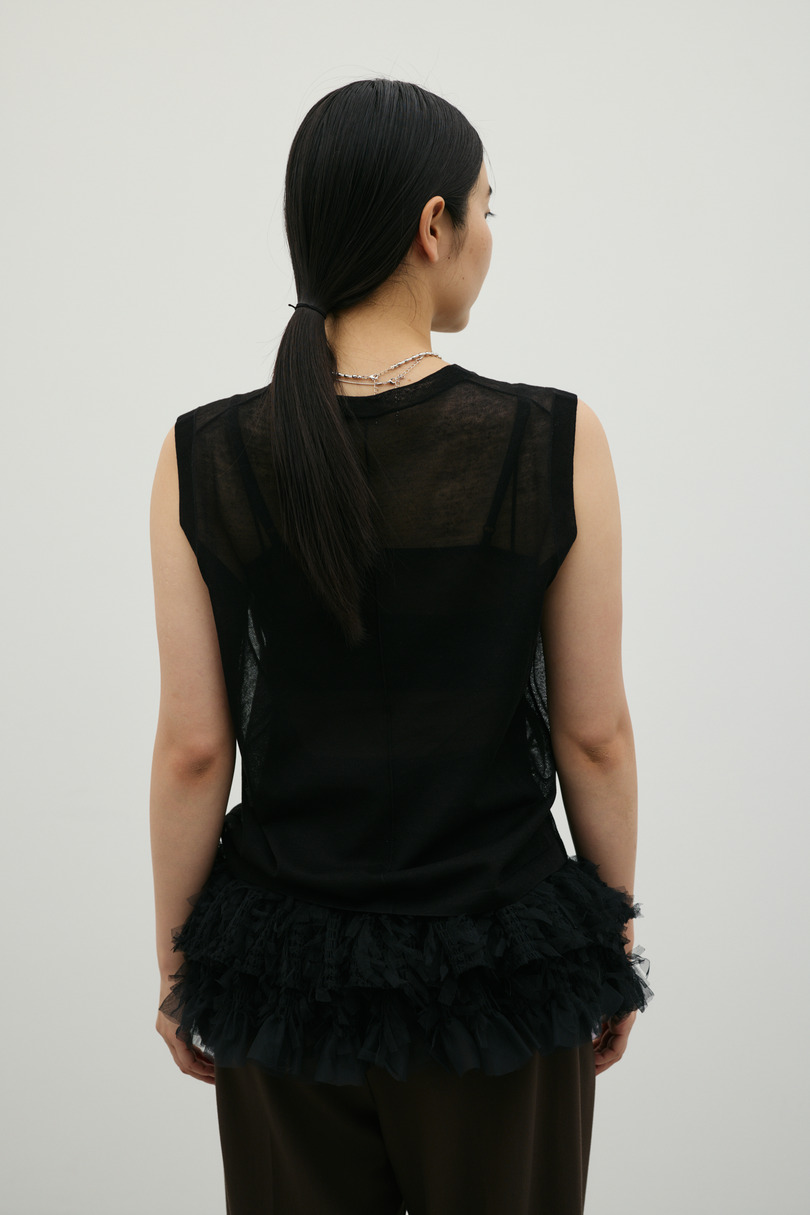 ウォッシャブルリネンミックスニットタンク 詳細画像 BLK 7