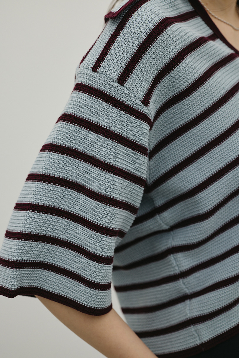 スキッパーニットポロ 詳細画像 柄BLU 9