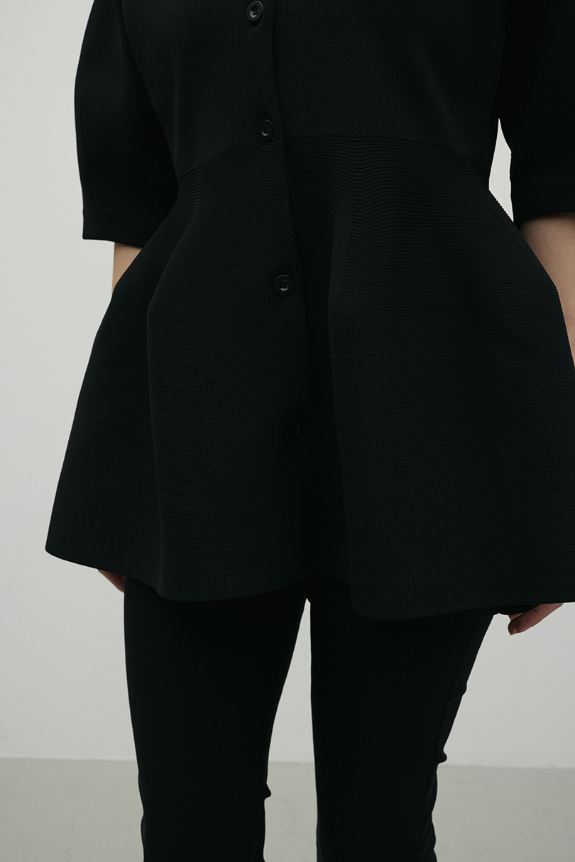 ペプラムフォルムスリーブカーデ 詳細画像 BLK 9