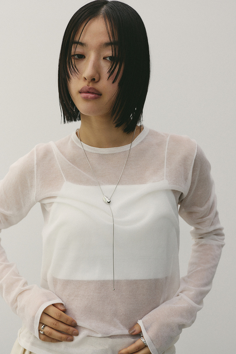 シアースキンニットトップ 詳細画像 WHT 4