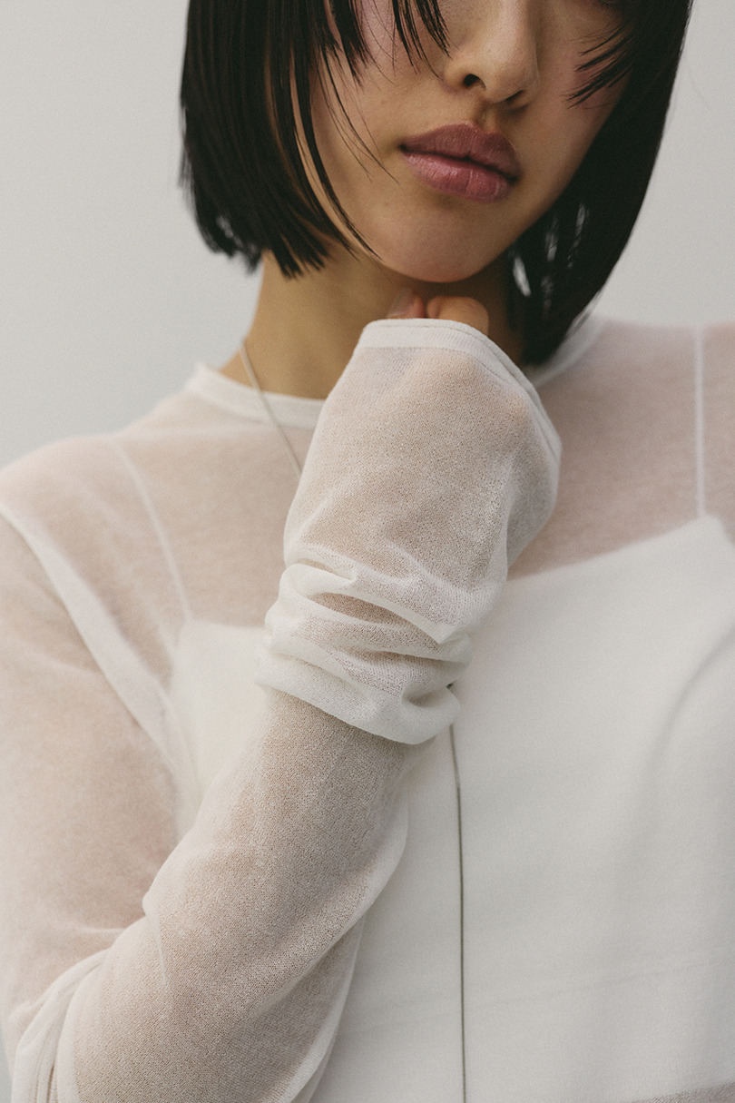 シアースキンニットトップ 詳細画像 WHT 6