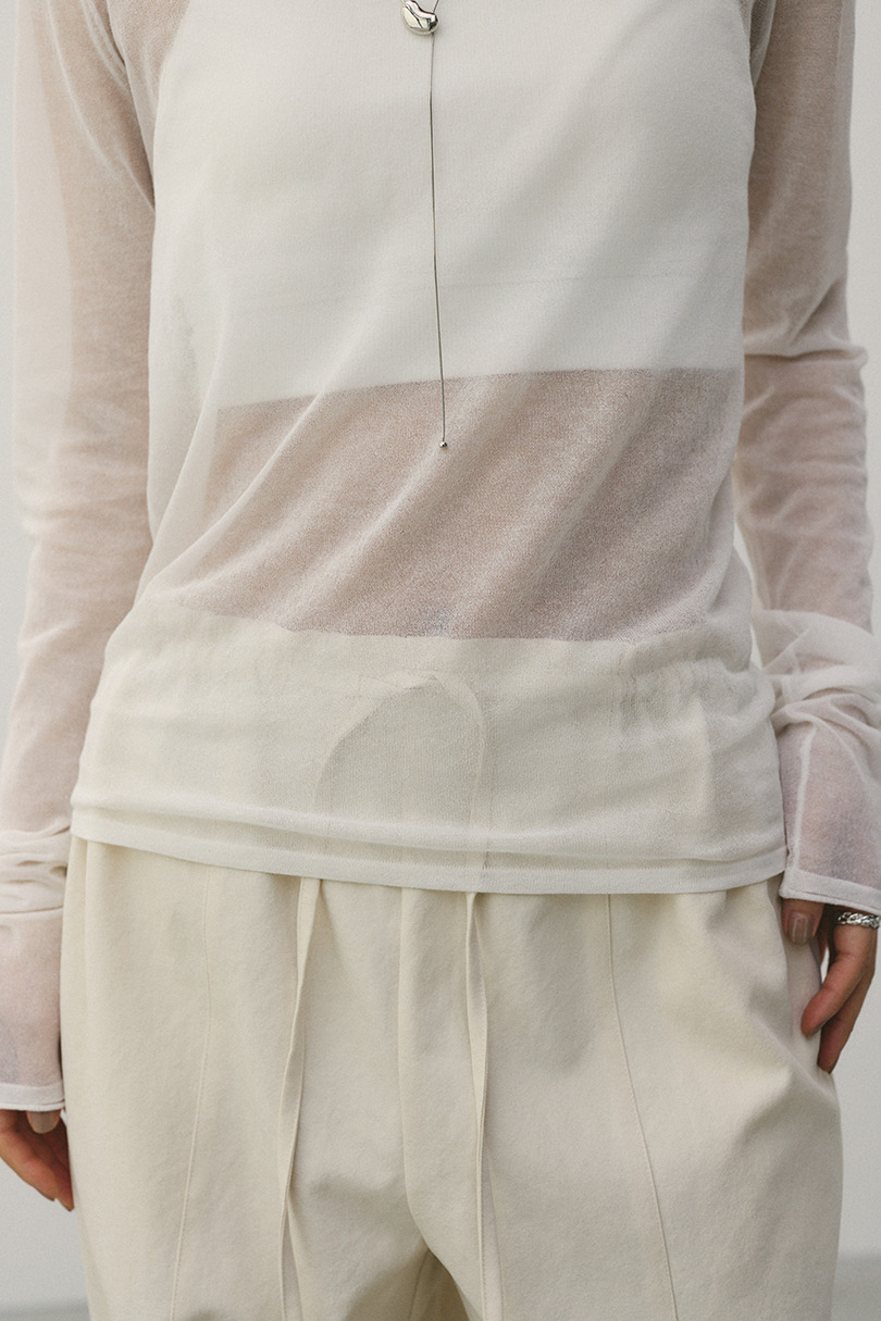 シアースキンニットトップ 詳細画像 WHT 7