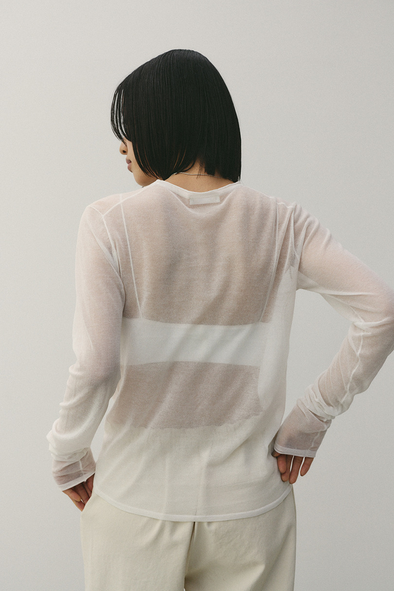 シアースキンニットトップ 詳細画像 WHT 8