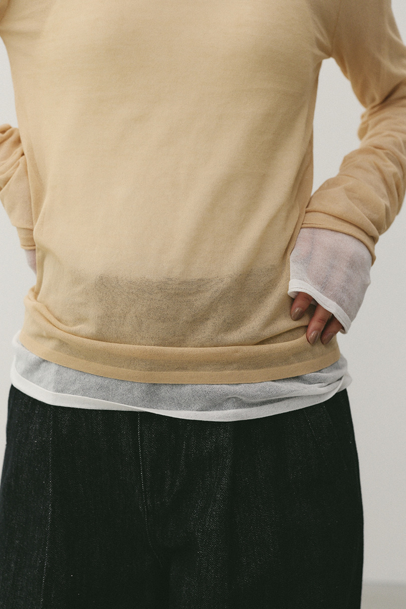 シアースキンニットトップ 詳細画像 BEG 9