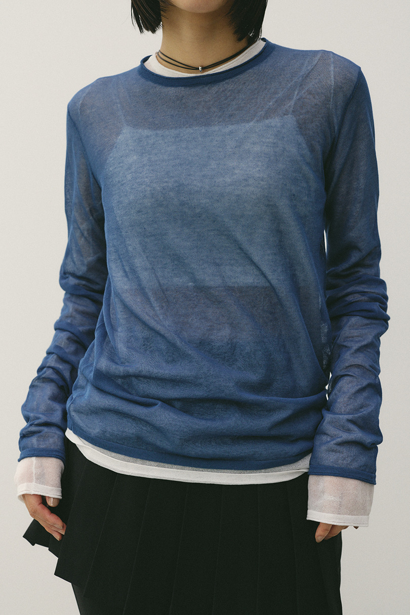 シアースキンニットトップ 詳細画像 NVY 5