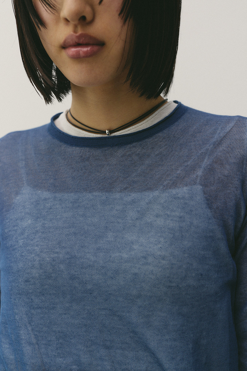 シアースキンニットトップ 詳細画像 NVY 7