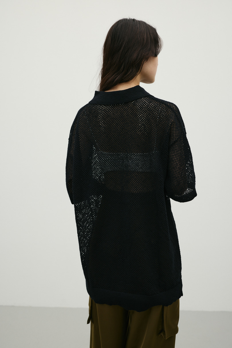 メッシュオーバーニットポロ 詳細画像 BLK 8