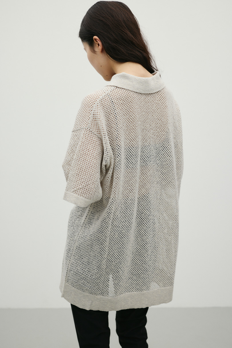 メッシュオーバーニットポロ 詳細画像 GRY 5