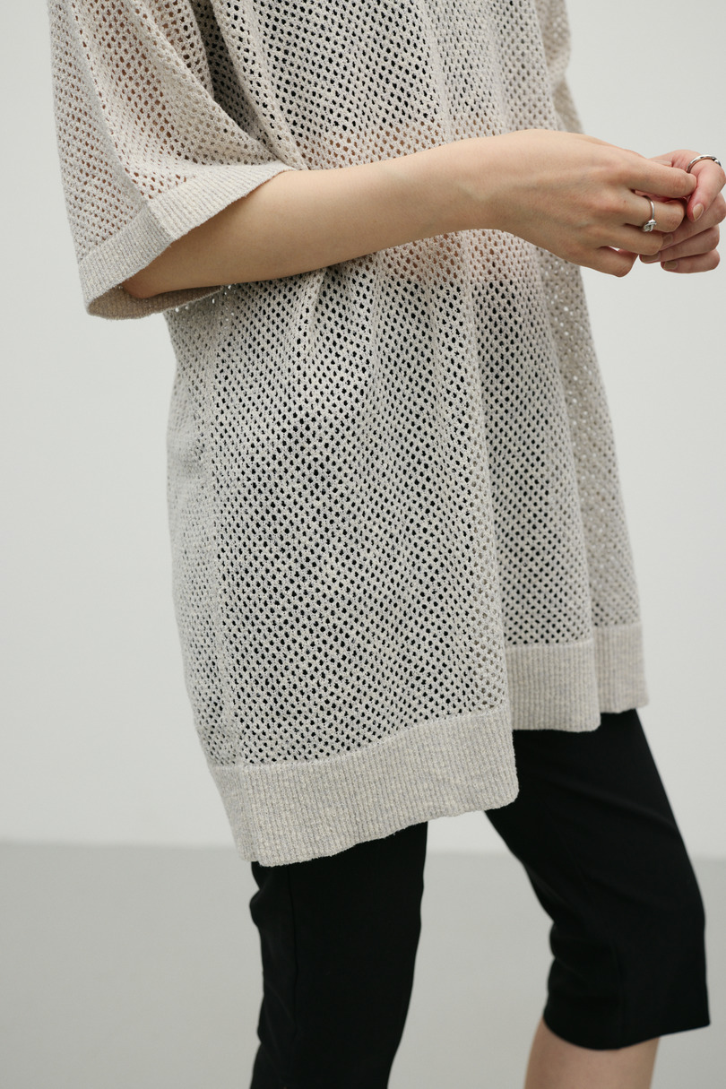 メッシュオーバーニットポロ 詳細画像 GRY 8