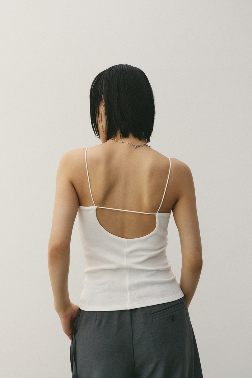 カップ付きバックオープンキャミ 詳細画像 WHT 3