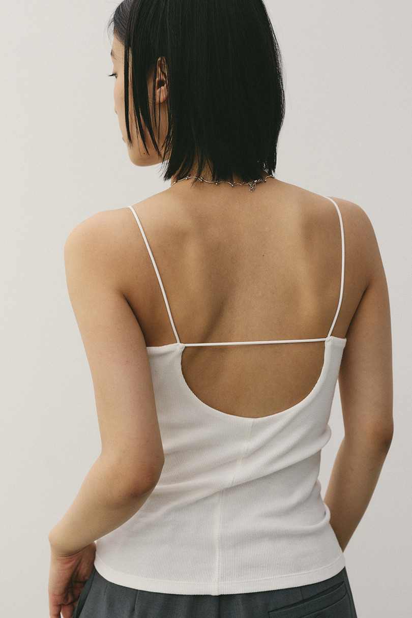 カップ付きバックオープンキャミ 詳細画像 WHT 4