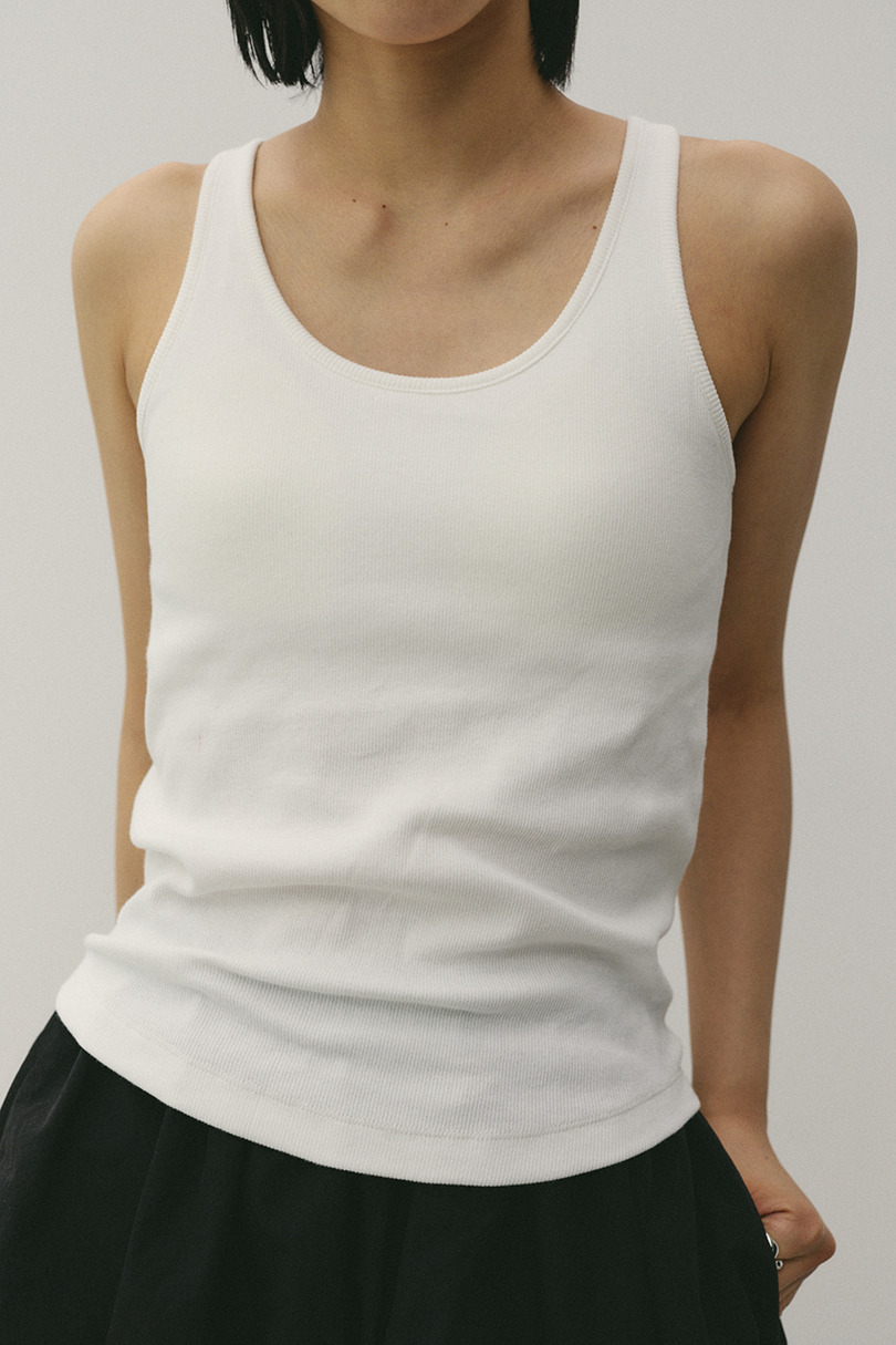 カップ付きリブタンクトップ