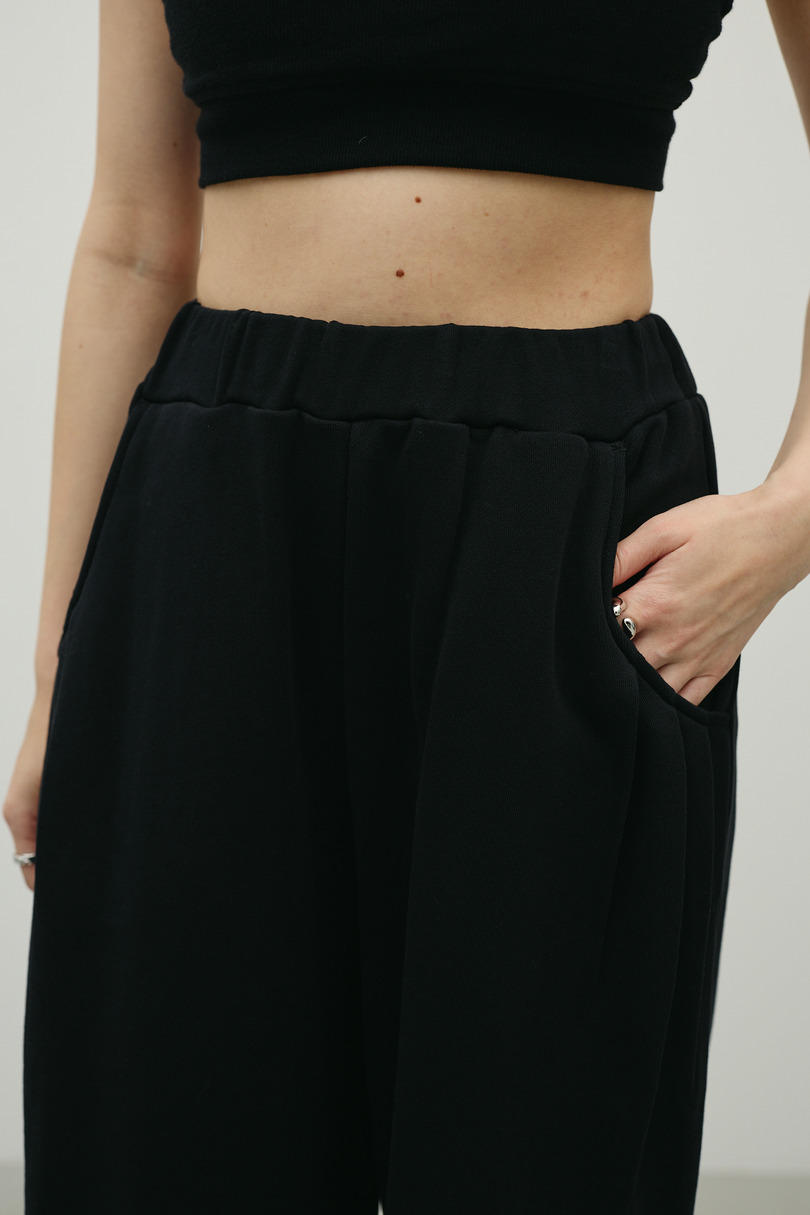 ルーズワイドスウェットパンツ 詳細画像 BLK 9