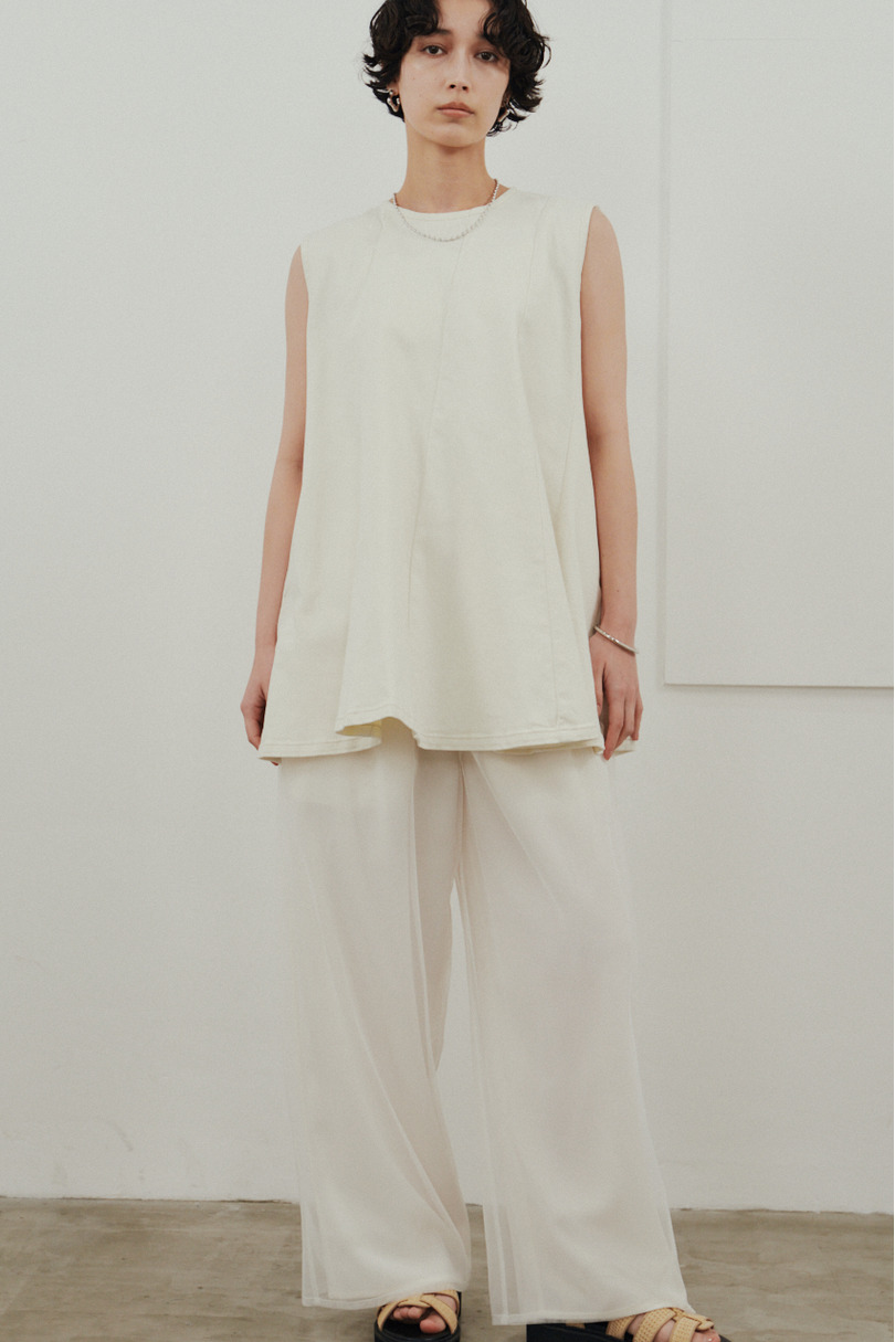 パネルフレアデニムチュニック 詳細画像 WHT 2