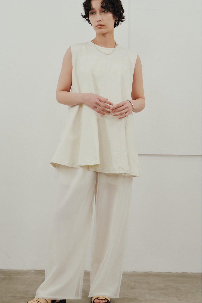 パネルフレアデニムチュニック 詳細画像 WHT 3