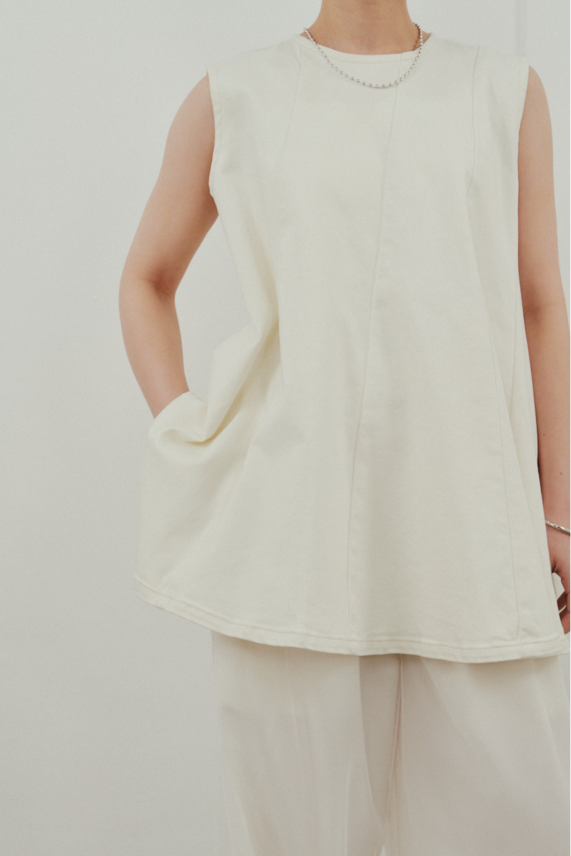 パネルフレアデニムチュニック 詳細画像 WHT 4