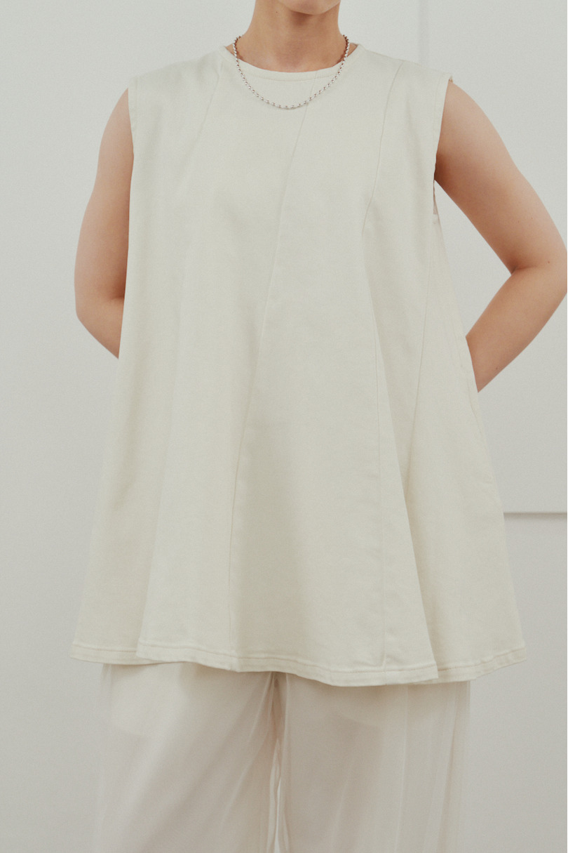 パネルフレアデニムチュニック 詳細画像 WHT 5