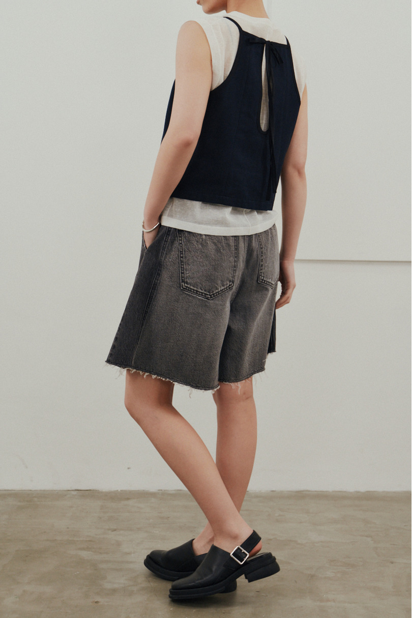 カットオフハーフデニム 詳細画像 BLK 2
