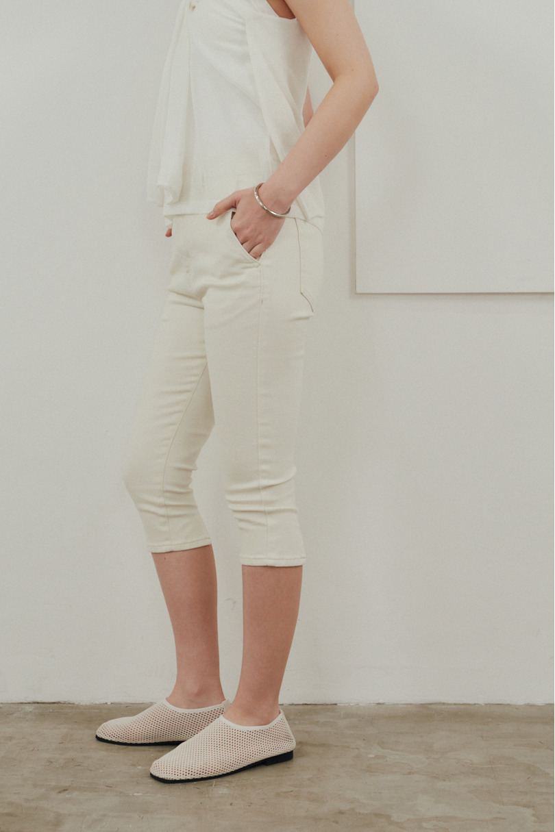 ストレッチデニムカプリパンツ 詳細画像 WHT 2