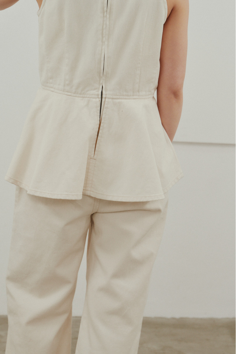 ペプラムデニムオールインワン 詳細画像 WHT 12