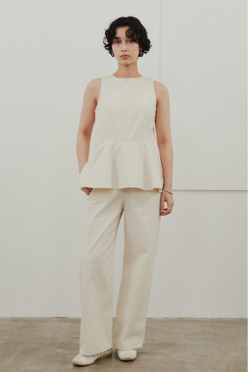 ペプラムデニムオールインワン 詳細画像 WHT 6