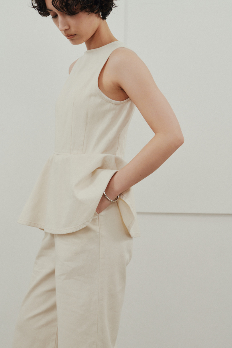 ペプラムデニムオールインワン 詳細画像 WHT 8