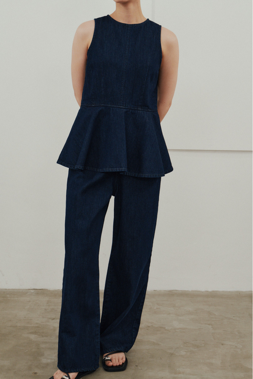 ペプラムデニムオールインワン 詳細画像 IDG 4