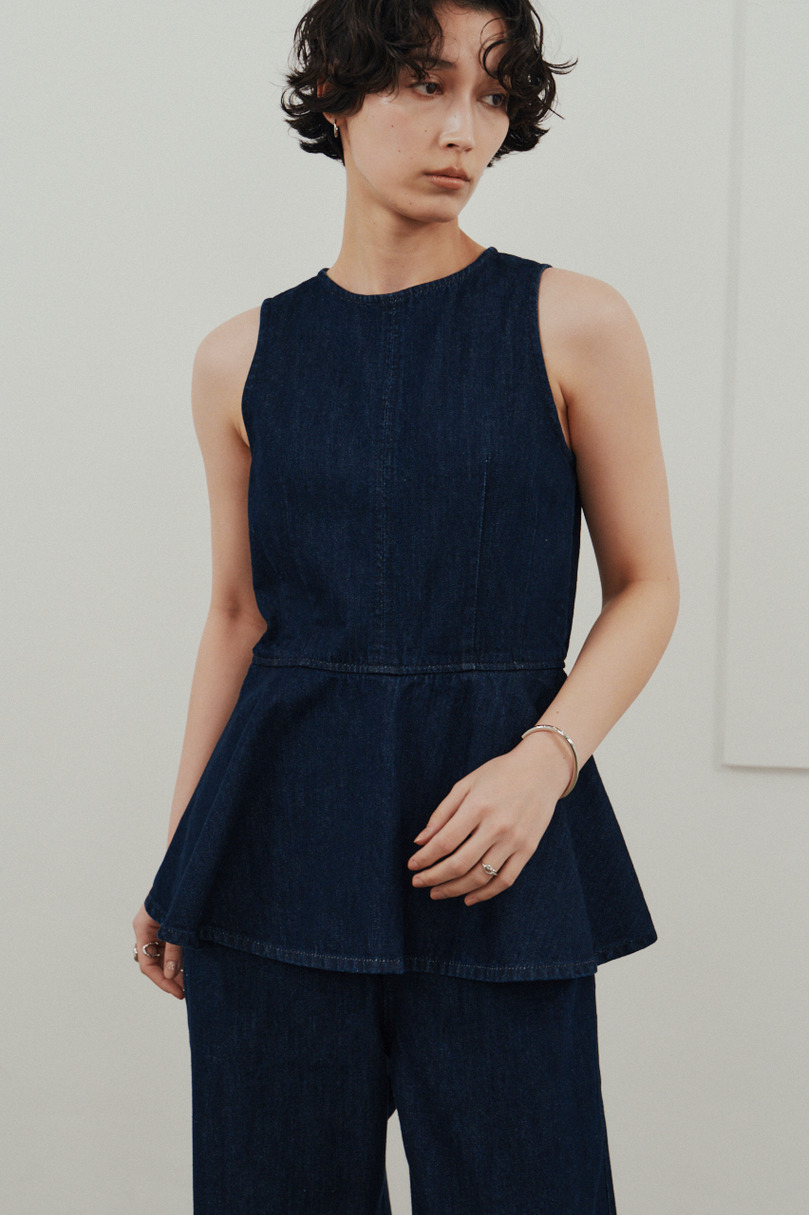 ペプラムデニムオールインワン 詳細画像 IDG 5