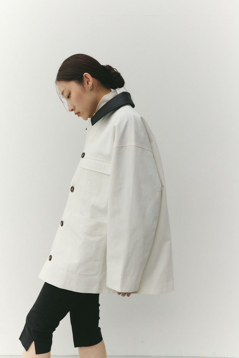 フェイクレザーカラーカバーオール