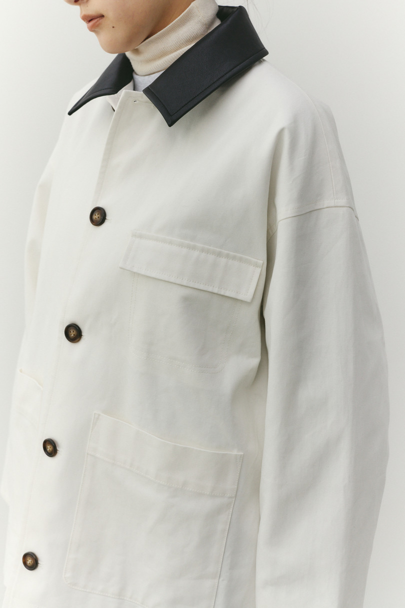 フェイクレザーカラーカバーオール 詳細画像 WHT 12