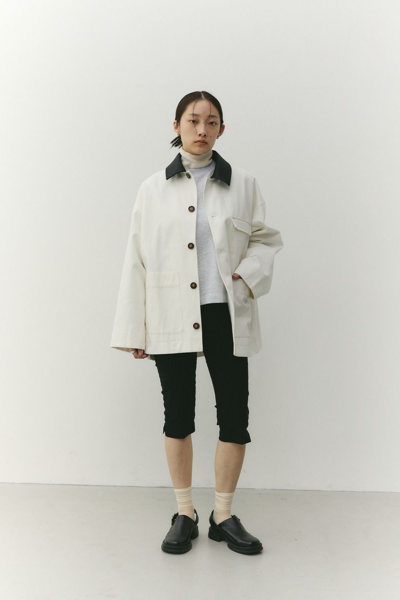 フェイクレザーカラーカバーオール 詳細画像 WHT 5