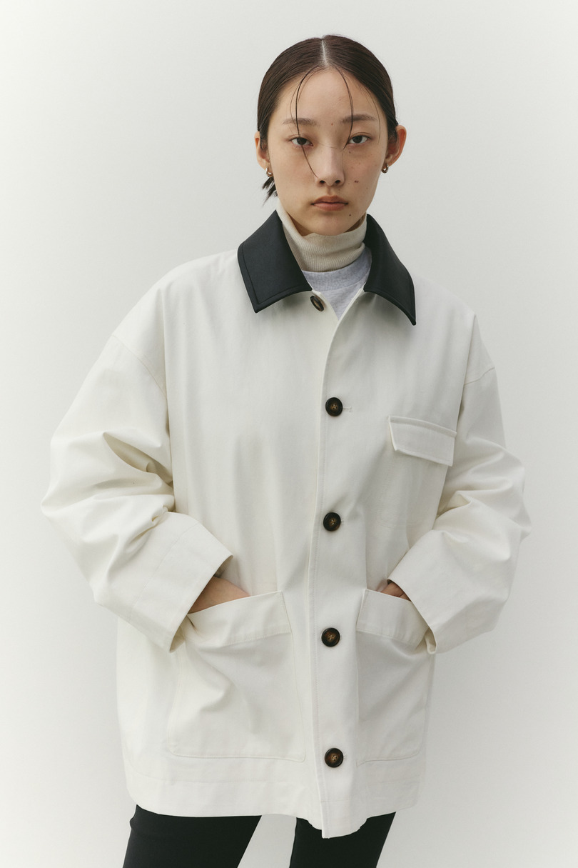 フェイクレザーカラーカバーオール 詳細画像 WHT 8